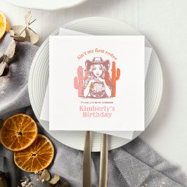 Servilleta De Papel Fiesta de cumpleaños de Cowgirl Rosa Retro Disco B