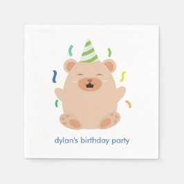 Servilleta De Papel Fiesta de cumpleaños de Cute Bear