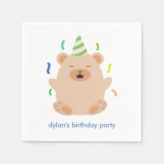 Servilleta De Papel Fiesta de cumpleaños de Cute Bear