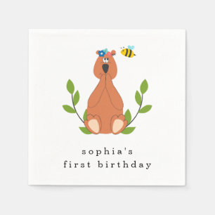 Servilleta De Papel Fiesta de cumpleaños de Cute Bee Bee