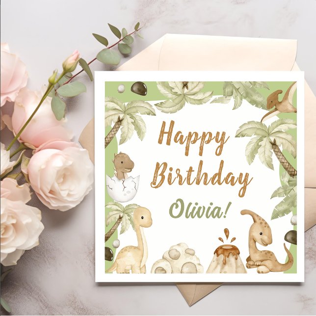 Servilleta De Papel Fiesta de cumpleaños de Cute Dinosaur Boy (Subido por el creador)