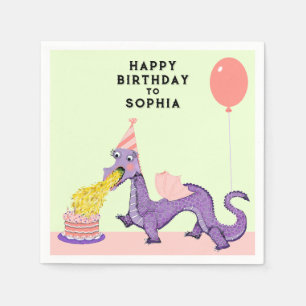 Servilleta De Papel Fiesta de cumpleaños de Cute Dragon