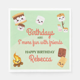 Servilleta De Papel Fiesta de Cumpleaños de Cute S'mores