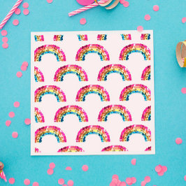Servilleta De Papel Fiesta de cumpleaños de Cute Sparkly Sequin Rainbo