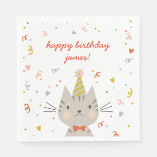Servilleta De Papel Fiesta de cumpleaños de Dapper Kitty