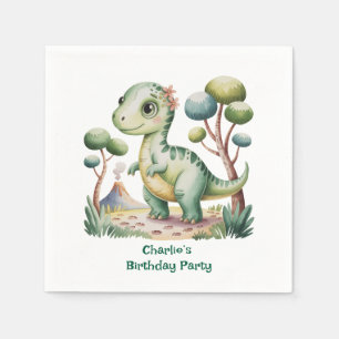 Servilleta De Papel Fiesta de cumpleaños de Dinosaur Adventure Boy