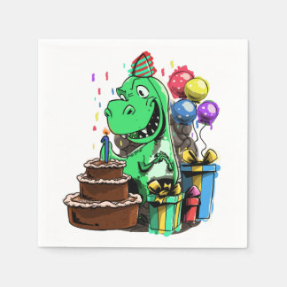 Servilleta De Papel Fiesta de cumpleaños de dinosaurio - Tirranosaurio