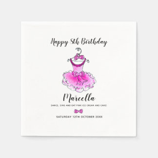 Servilleta De Papel Fiesta de cumpleaños de fiestas rosados para vesti