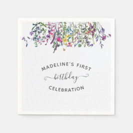 Servilleta De Papel Fiesta de cumpleaños de Flor silvestre
