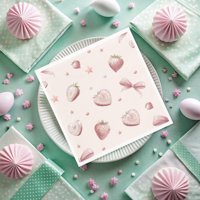 Servilleta De Papel Fiesta de cumpleaños de fresa (Subido por el creador)