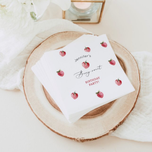 Servilleta De Papel Fiesta de cumpleaños de fresa (Subido por el creador)