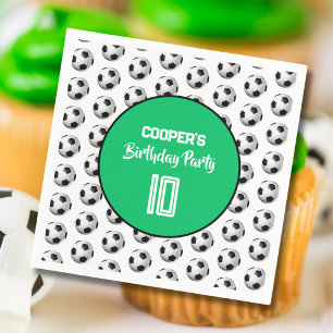 Servilleta De Papel Fiesta de Cumpleaños de Fútbol Niño Verde