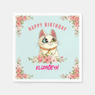 Servilleta De Papel Fiesta de Cumpleaños de Gatito Adorable Perfecto