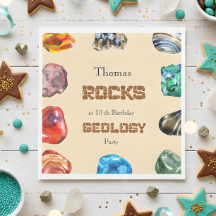 Servilleta De Papel Fiesta de cumpleaños de geología roca gemela