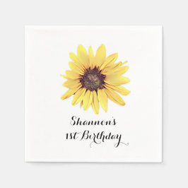 Servilleta De Papel Fiesta de cumpleaños de girasol ruso personalizada