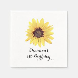 Servilleta De Papel Fiesta de cumpleaños de girasol ruso personalizada