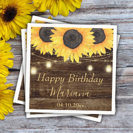 Servilleta De Papel Fiesta de cumpleaños de girasoles florales rusos