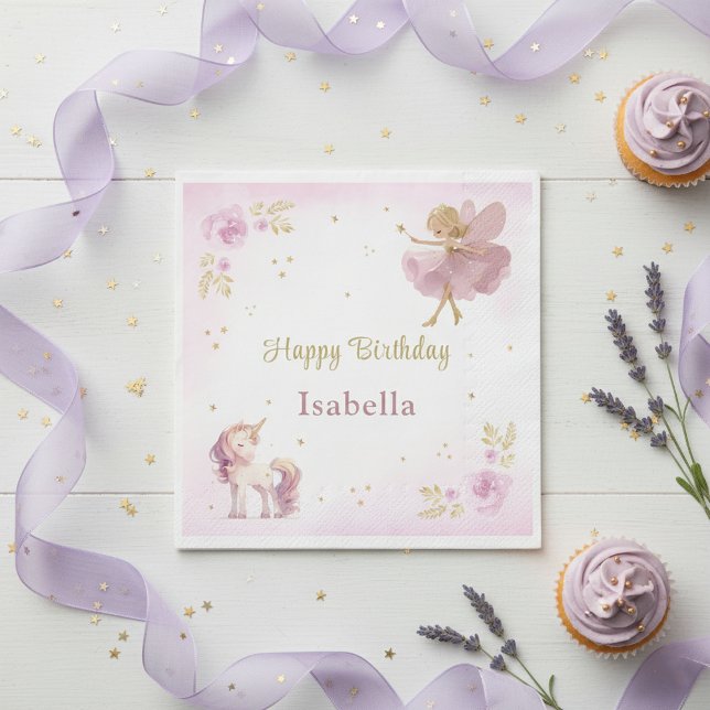Servilleta De Papel Fiesta de Cumpleaños de Hadas Mágicas y Niñas Unic (Subido por el creador)