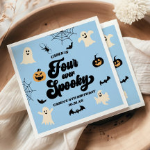 Fiesta de Cumpleaños de Halloween Azul Groovy para