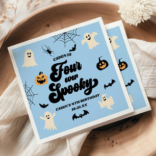 Servilleta De Papel Fiesta de Cumpleaños de Halloween Azul Groovy para