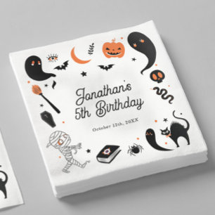 Servilleta De Papel Fiesta de cumpleaños de Halloween naranja negro pa