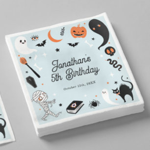 Servilleta De Papel Fiesta de cumpleaños de Halloween niño azul