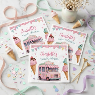 Servilleta De Papel Fiesta de cumpleaños de helado personalizado