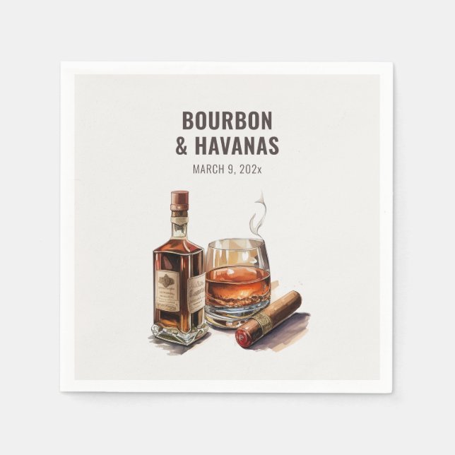 Servilleta De Papel Fiesta de Cumpleaños de Hombres Soltero Bourbon &  (Anverso)