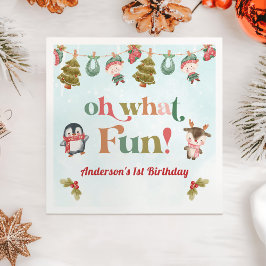 Servilleta De Papel Fiesta de cumpleaños de invierno para navidades
