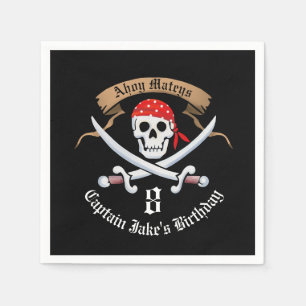 Servilleta De Papel Fiesta de cumpleaños de Jolly Roger Pirate