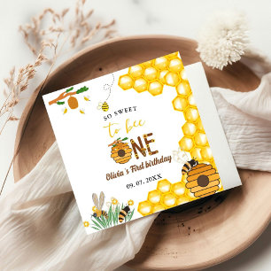 Servilleta De Papel Fiesta de cumpleaños de la abeja amarilla del día