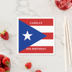 Servilleta De Papel Fiesta de cumpleaños de la bandera de Puerto Rico