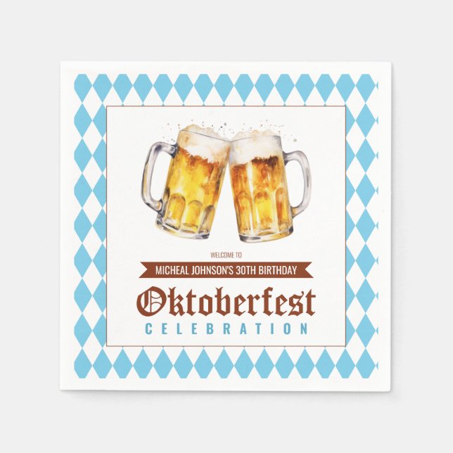 Servilleta De Papel Fiesta de cumpleaños de la cerveza Oktoberfest (Anverso)
