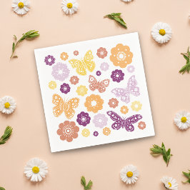 Servilleta De Papel Fiesta de cumpleaños de la mariposa retro