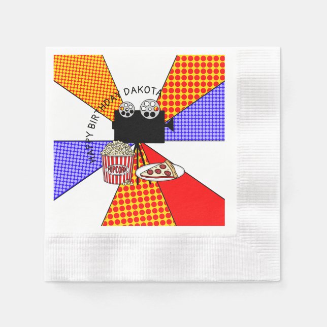 Servilleta De Papel Fiesta de cumpleaños de la noche de la película re (Anverso)