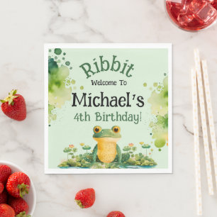 Servilleta De Papel Fiesta de cumpleaños de la Rana Cuta