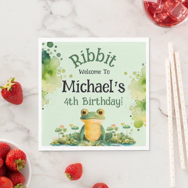 Servilleta De Papel Fiesta de cumpleaños de la Rana Cuta (In situ)