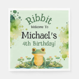 Servilleta De Papel Fiesta de cumpleaños de la Rana Cuta