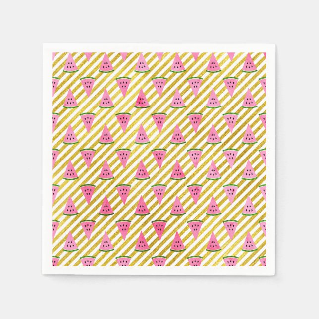 Servilleta De Papel Fiesta de cumpleaños de la sandía de verano divert (Anverso)