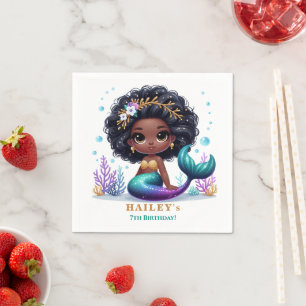 Servilleta De Papel Fiesta de cumpleaños de la sirena mágica