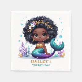 Servilleta De Papel Fiesta de cumpleaños de la sirena mágica