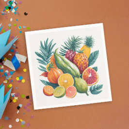 Servilleta De Papel Fiesta de cumpleaños de las frutas tropicales colo