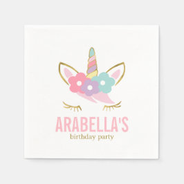 Servilleta De Papel Fiesta de cumpleaños de las niñas de Cute Unicorn