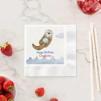 Servilleta De Papel Fiesta de cumpleaños de las vieiras de Otter Océan