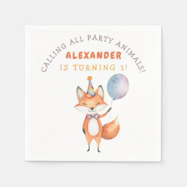 Servilleta De Papel Fiesta de cumpleaños de Little Fox