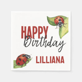 Servilleta De Papel Fiesta de cumpleaños de Little Lady Ladybug, cualq