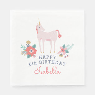 Servilleta De Papel Fiesta de cumpleaños de los campos de Unicorn
