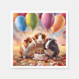 Servilleta De Papel Fiesta de cumpleaños de los cerdos de Guinea