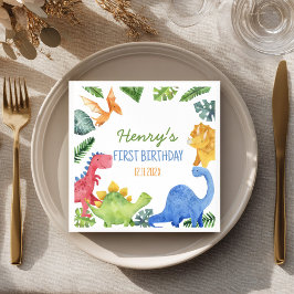 Servilleta De Papel Fiesta de cumpleaños de los dinosaurios cutáneos
