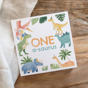 Servilleta De Papel Fiesta de cumpleaños de los dinosaurios de color a